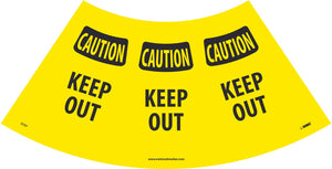CAUTION KEEP OUT CONE SLEEVE, 9.5 X 10.5, BANNER MATERIAL
