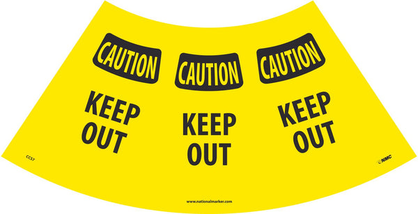 CAUTION KEEP OUT CONE SLEEVE, 9.5 X 10.5, BANNER MATERIAL