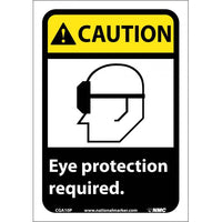 CAUTION, EYE PROTECTION REQUIRED (W/GRAPHIC), 14X10, PS VINYL