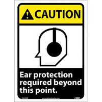 CAUTION, EAR PROTECTION REQUIRED BEYOND THIS POINT, 14X10, RIGID PLASTIC