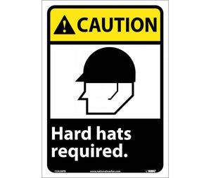 CAUTION, HARD HATS REQUIRED, 14X10, .040 ALUM