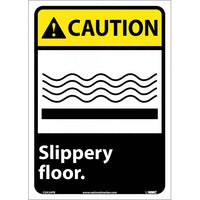 CAUTION, SLIPPERY FLOOR, 14X10, PS VINYL