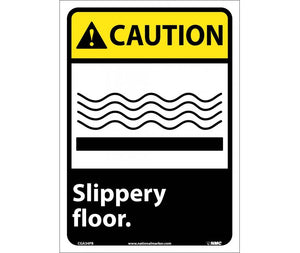 CAUTION, SLIPPERY FLOOR, 14X10, PS VINYL