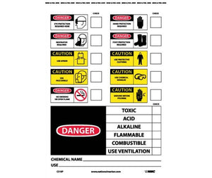 LABELS, CHEMICAL ID, 14X10, PS VINYL