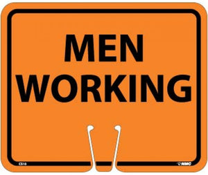 SAFETY CONE SIGNS, MEN WORKING, 10.375 X 12.625