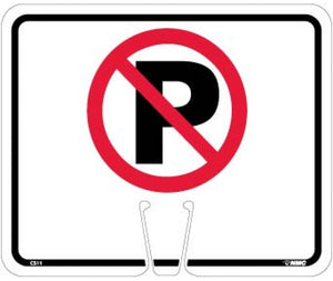 SAFETY CONE SIGNS, NO PARKING GRAPHIC, 10.375 X 12.625