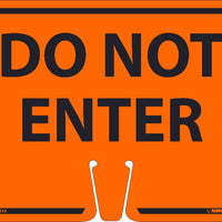 SAFETY CONE DO NOT ENTER SIGN, 10.375" X 12.625", PLASTIC