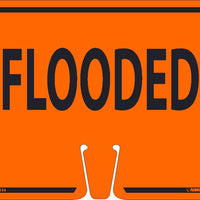 SAFETY CONE FLOODED SIGN, 10.375" X 12.625", PLASTIC