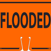 SAFETY CONE FLOODED SIGN, 10.375" X 12.625", PLASTIC