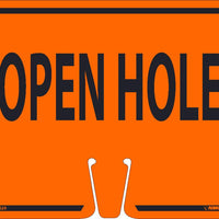 SAFETY CONE OPEN HOLE SIGN, 10.375" X 12.625", PLASTIC