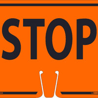 SAFETY CONE STOP SIGN, 10.375" X 12.625", PLASTIC
