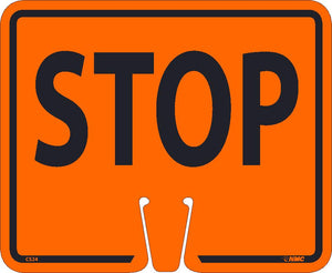 SAFETY CONE STOP SIGN, 10.375" X 12.625", PLASTIC