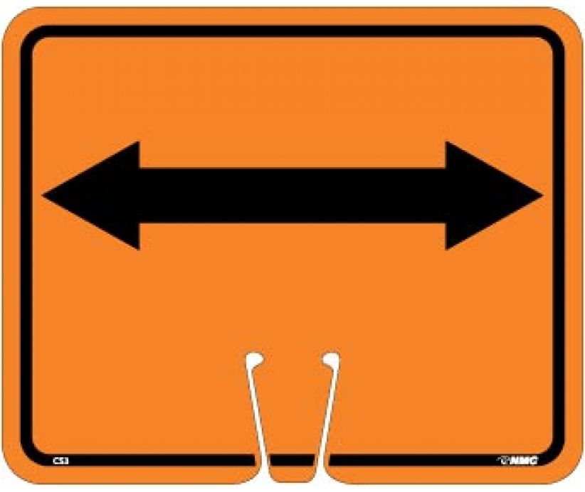 SAFETY CONE SIGNS, DOUBLE ARROW, 10.375 X 12.625
