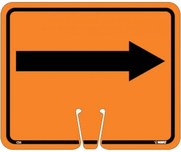 SAFETY CONE SIGNS, RIGHT ARROW, 10.375 X 12.625