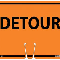 SAFETY CONE SIGNS, DETOUR, 10.375 X 12.625