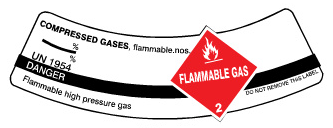 Air Compressed UN 1002 With Class 2 Non Flammable Gas Cylinder Labels | CSL-05