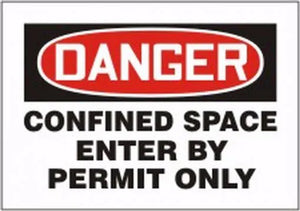 Danger Confined Space Enter By Permit Only 7"x10" Magnetic | CSM005