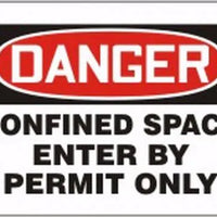 OSHA Danger Magnetic Vinyl Sign: Confined Space Enter By Permit Only