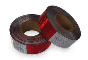 TAPE, CONSPICUITY, RED/WHITE, 2IN X 50YD