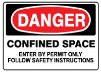 Danger Confined Space Enter By Perrmit Only Follow Safety Instructions Signs | D-0828