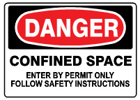 Danger Confined Space Enter By Perrmit Only Follow Safety Instructions Signs | D-0828