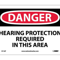 DANGER, HEARING PROTECTION REQUIRED IN THIS AREA, 7X10, PS VINYL
