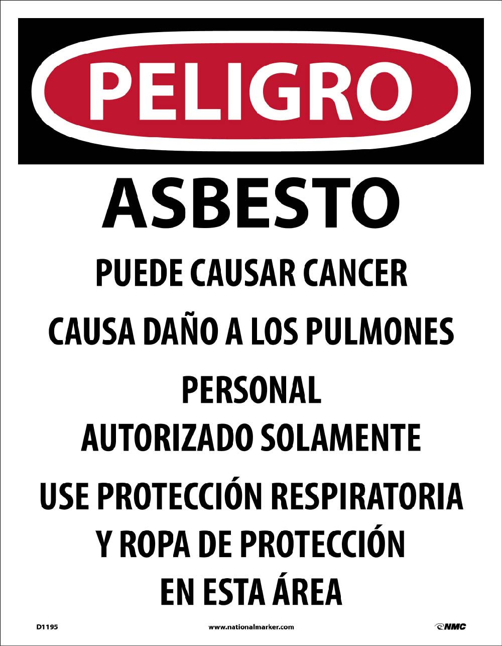PELIGRO,ASBESTO PUEDE CAUSAR CANCER,ENGLISH,19x13,PAPER, 200/PK