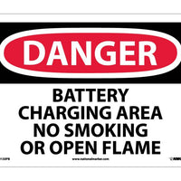 DANGER, BATTERY CHARGING AREA NO SMOKING OR OPEN. . ., 10X14, PS VINYL