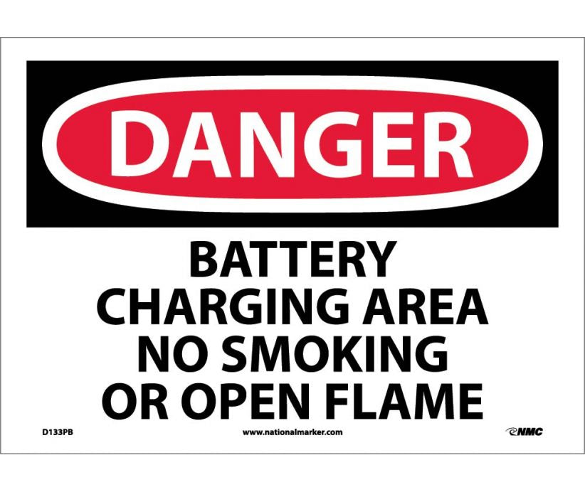 DANGER, BATTERY CHARGING AREA NO SMOKING OR OPEN. . ., 10X14, PS VINYL