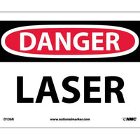 DANGER, LASER, 7X10, RIGID PLASTIC