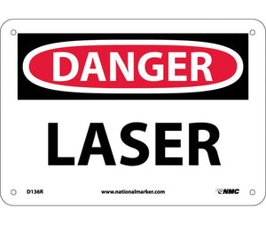 DANGER, LASER, 7X10, RIGID PLASTIC