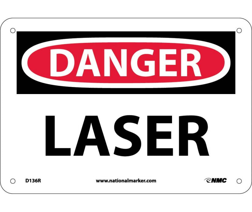 DANGER, LASER, 7X10, RIGID PLASTIC