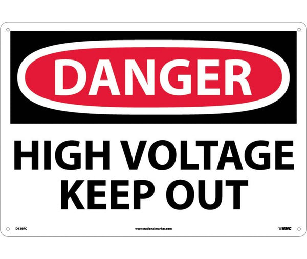DANGER, HIGH VOLTAGE KEEP OUT, 7X10, .040 ALUM