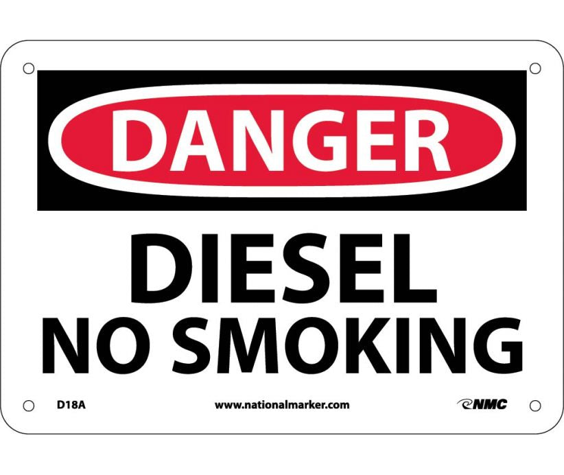 DANGER, DIESEL NO SMOKING, 7X10, .040 ALUM