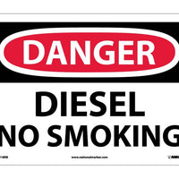DANGER, DIESEL NO SMOKING, 10X14, RIGID PLASTIC
