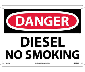 DANGER, DIESEL NO SMOKING, 10X14, RIGID PLASTIC