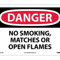 DANGER, NO SMOKING MATCHES OR OPEN FLAMES, 10X14, .040 ALUM