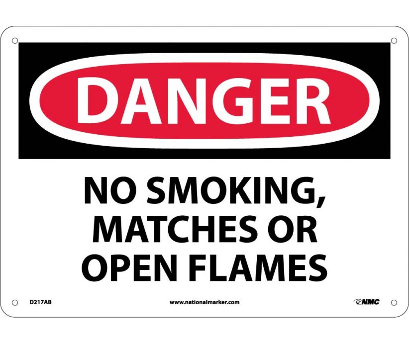 DANGER, NO SMOKING MATCHES OR OPEN FLAMES, 10X14, .040 ALUM