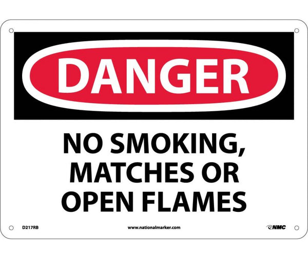 DANGER, NO SMOKING MATCHES OR OPEN FLAMES, 10X14, RIGID PLASTIC
