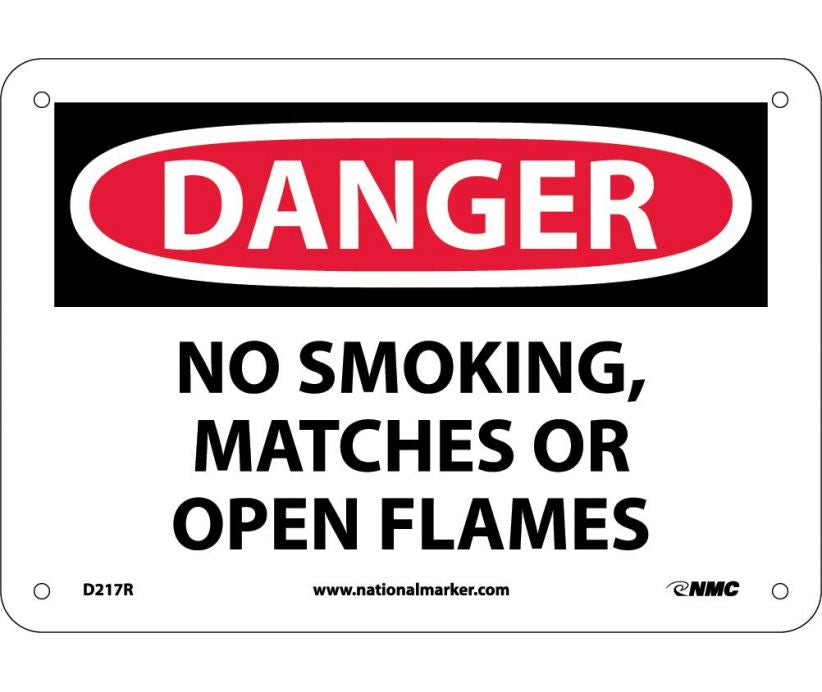 DANGER, NO SMOKING MATCHES OR OPEN FLAMES, 7X10, RIGID PLASTIC