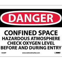 DANGER, CONFINED SPACE HAZARDOUS ATMOSPHERE. . ., 7X10, RIGID PLASTIC