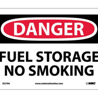 DANGER, FUEL STORAGE NO SMOKING, 7X10, .040 ALUM