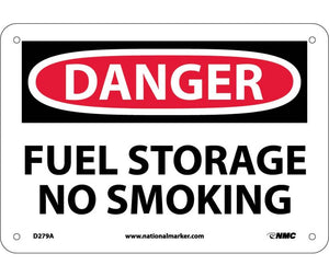 DANGER, FUEL STORAGE NO SMOKING, 7X10, .040 ALUM