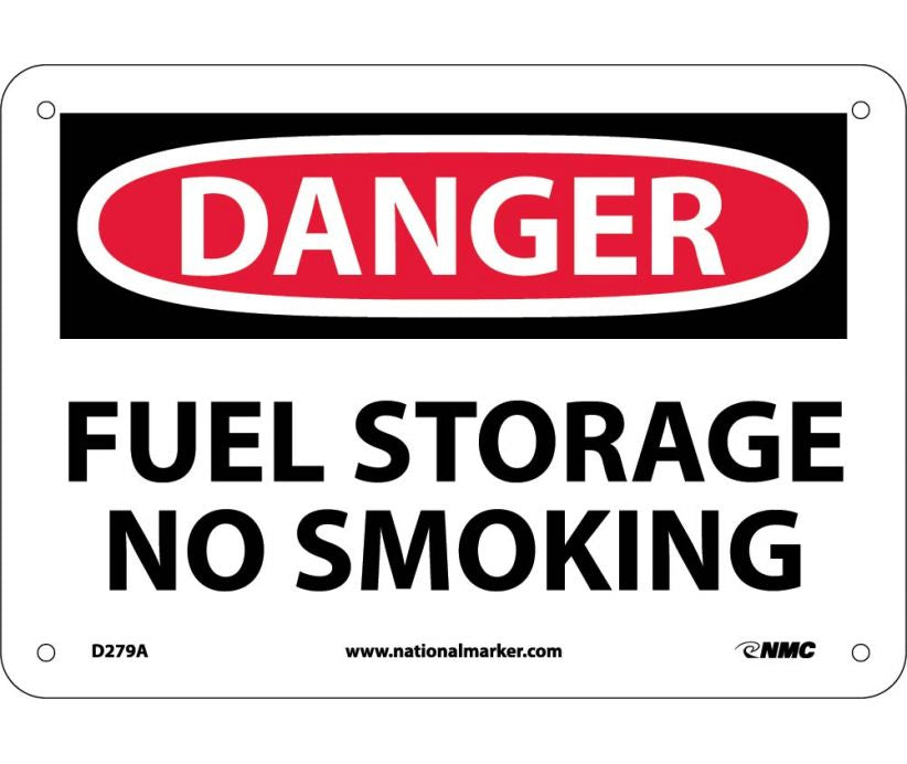 DANGER, FUEL STORAGE NO SMOKING, 7X10, .040 ALUM