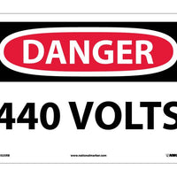DANGER, 440 VOLTS, 10X14, RIGID PLASTIC