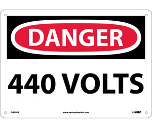 DANGER, 440 VOLTS, 10X14, RIGID PLASTIC