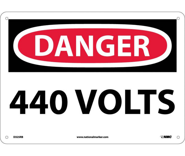 DANGER, 440 VOLTS, 10X14, RIGID PLASTIC