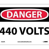 DANGER, 440 VOLTS, 7X10, RIGID PLASTIC