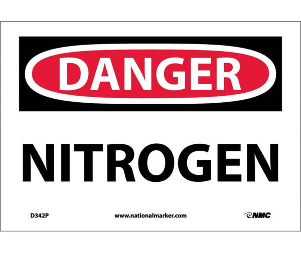 DANGER, NITROGEN, 10X14, RIGID PLASTIC