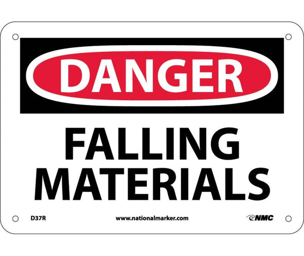 DANGER, FALLING MATERIALS, 7X10, RIGID PLASTIC